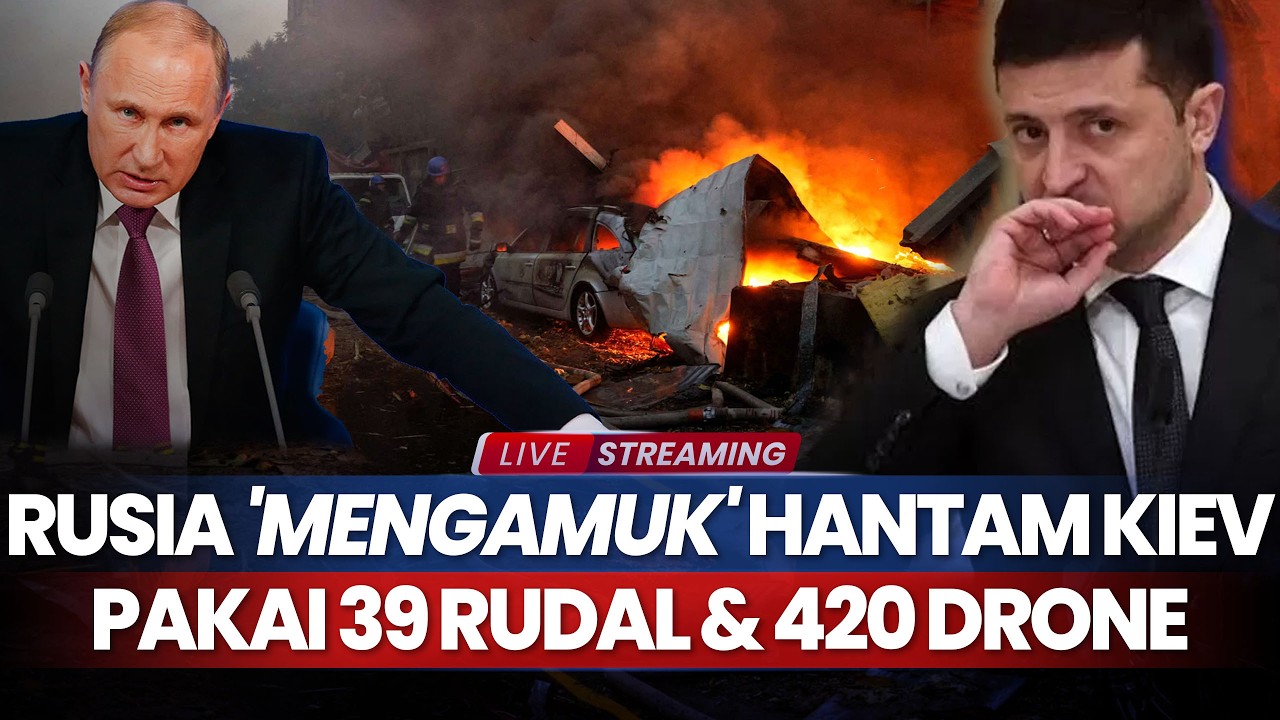 Rusia 'Mengamuk' Hantam Ukraina Pakai 39 Rudal dan 420 Drone