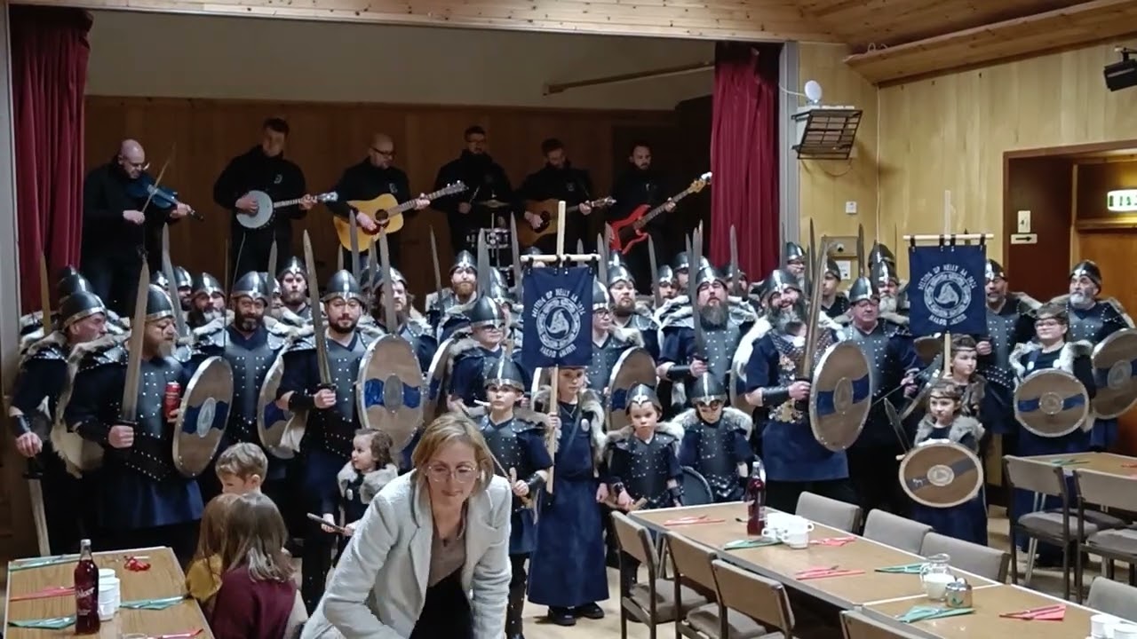 Delting Up Helly Aa 2024 - singing their squad song