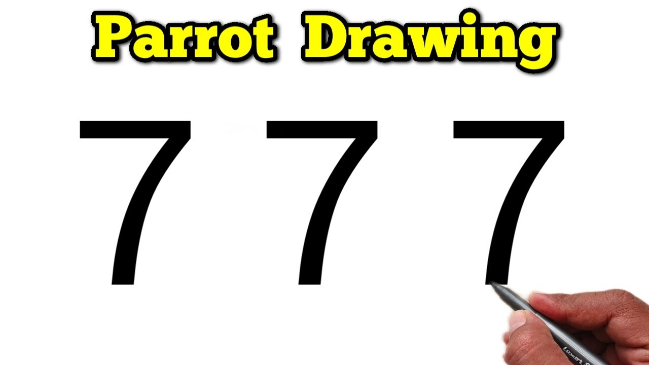 How to Draw Parrot From 77 Number | Creative Art for Adults