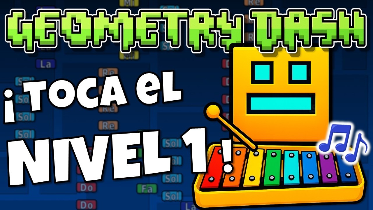 Cómo tocar el NIVEL 1 de GEOMETRY DASH en Glockenspiel 🎮✨ Tutorial fácil de Xilófono Escolar 🎵