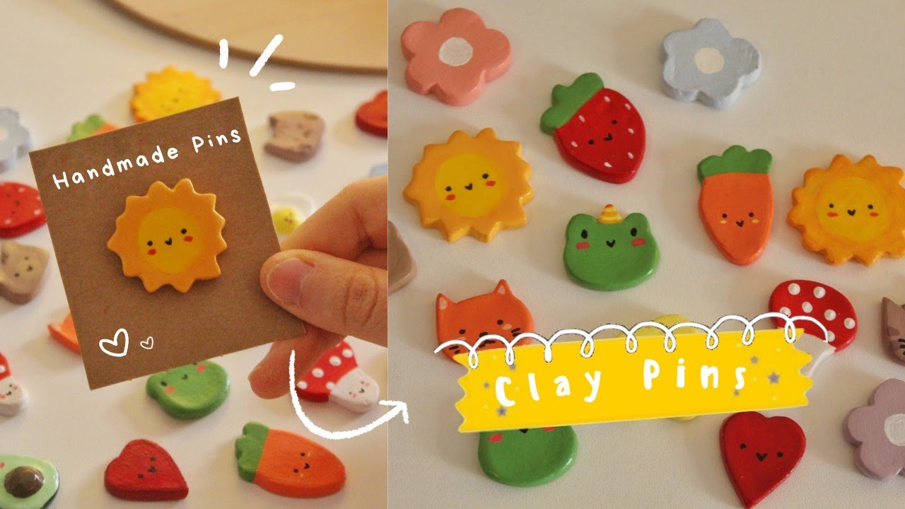 ☆ Nasıl Kil Broşlar Yapıyorum? / How i Make Clay Pins? ☆
