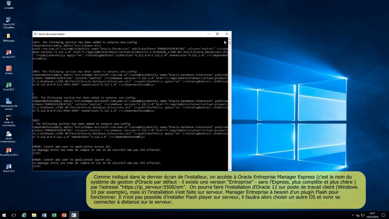 Installer Oracle 12c sur Windows