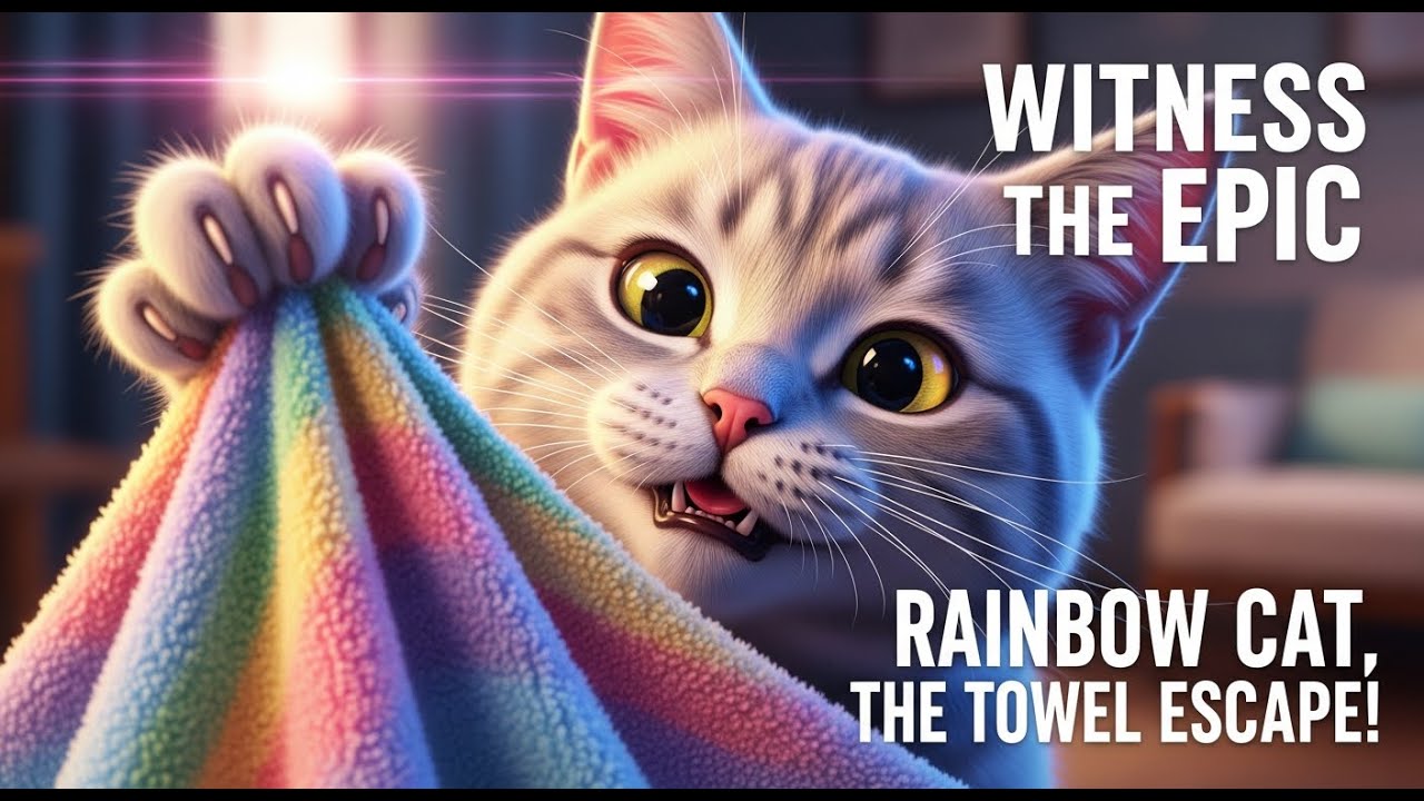 Witness the Epic Rainbow Cat | The Towel Escape!