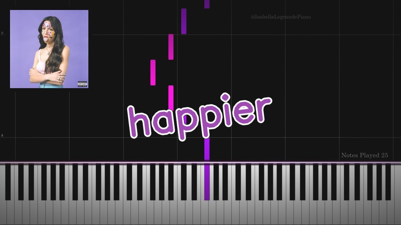 happier by Olivia Rodrigo - Piano Cover and Tutorial by Isabella Legrande