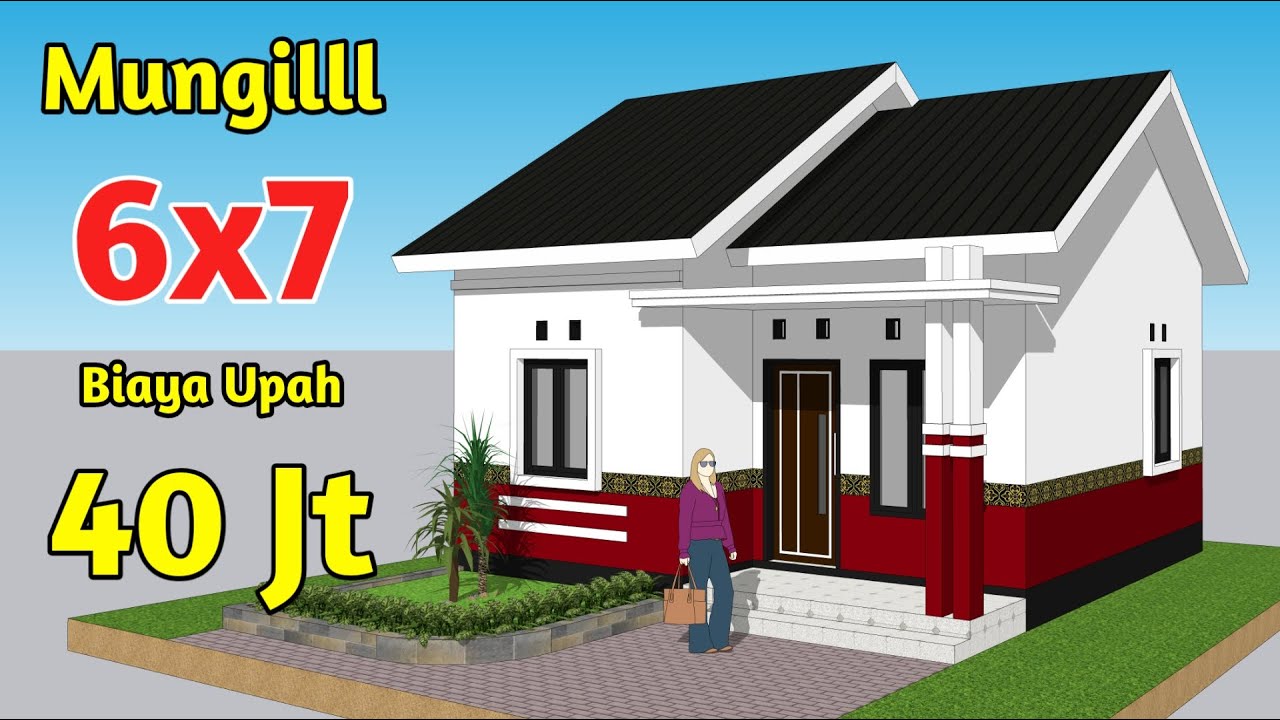 Desain Rumah Minimalis 6x7 Meter || 2 Kamar tidur