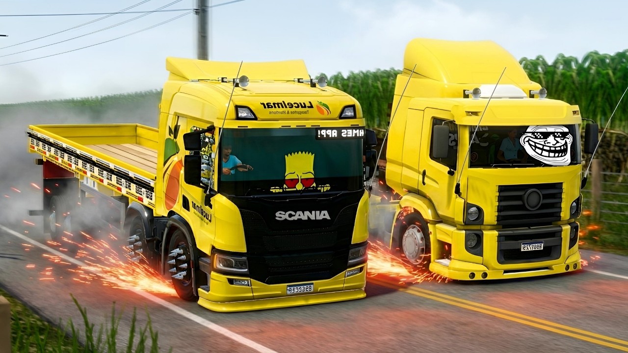 Testei a POTÊNCIA do NOVO SCANIA do GLOBAL TRUCK ONLINE KKKKKK