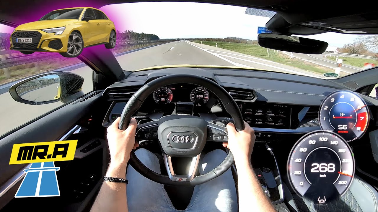 310 HP AUDI S3 2021 Sportback Topspeed on autobahn | NO SPEED LIMIT | Mr Autobahn