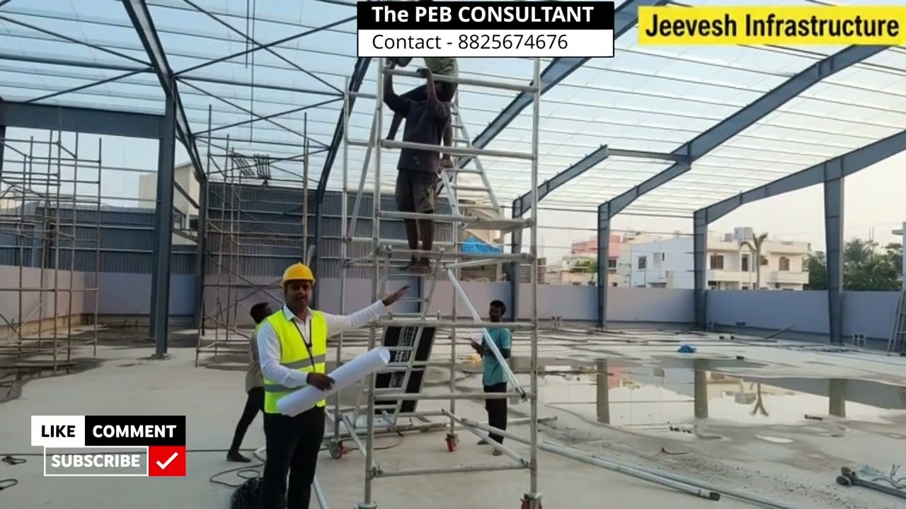 PEB Erection at Jeevesh Infrastructure #PEBConstruction #IndustrialBuildings #StructuralSafety