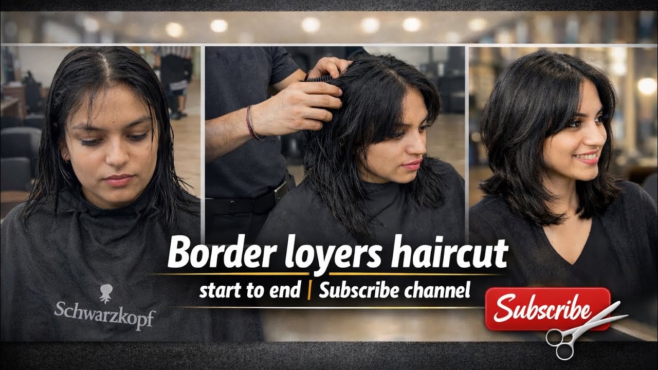 BORDER LAYERS WITH BANGS HAIR CUT TUTORIAL 