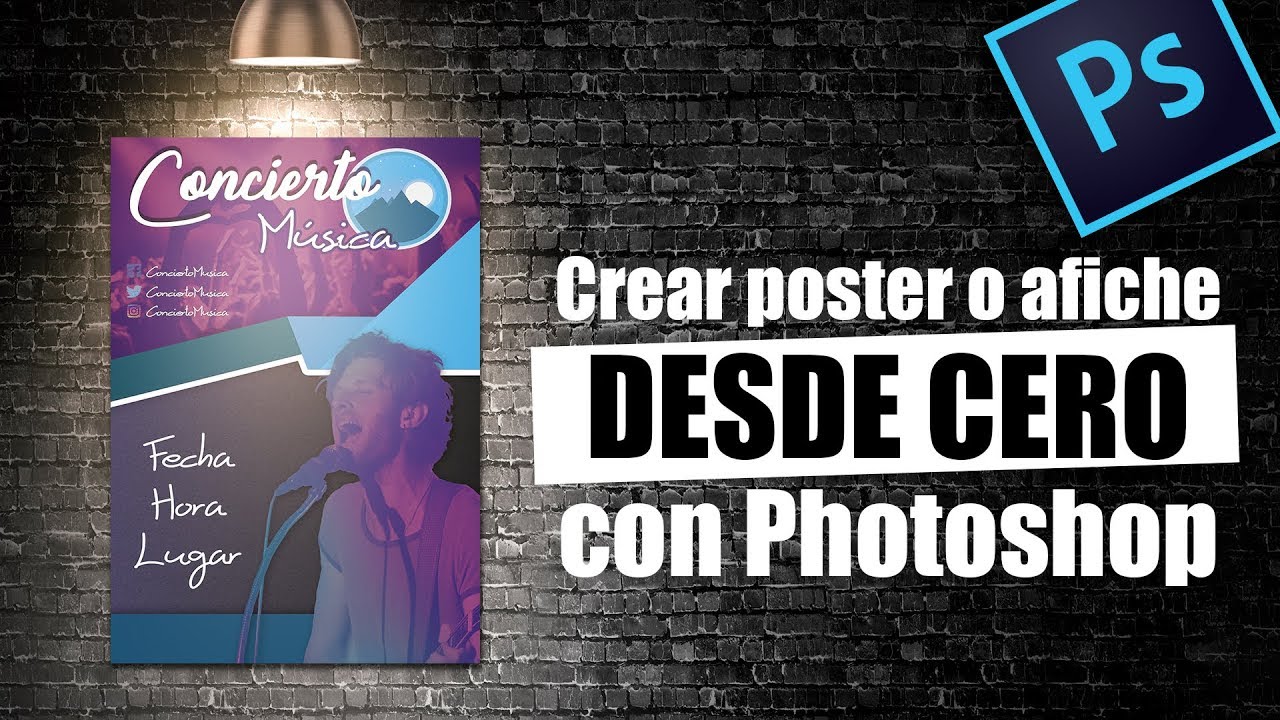 como crear un Poster o Afiche publicitario con Photoshop | Descarga gratis PSD y efecto duotono
