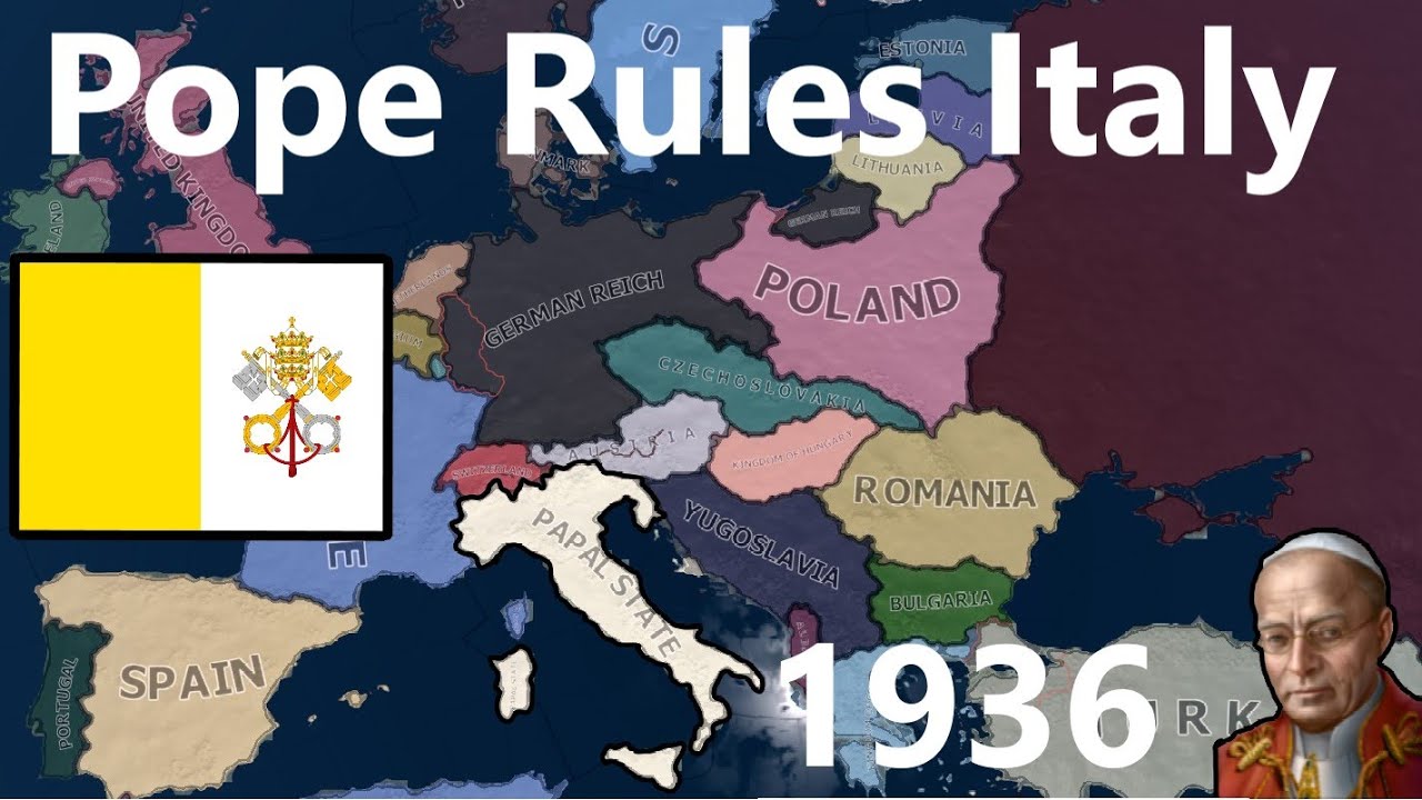 What If The Pope Ruled Italy In 1936 ? Hoi4 TImelapse