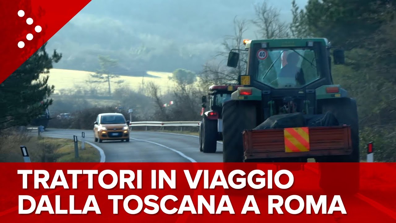 LIVE Protesta agricoltori, trattori in viaggio dalla Toscana a Roma: diretta video