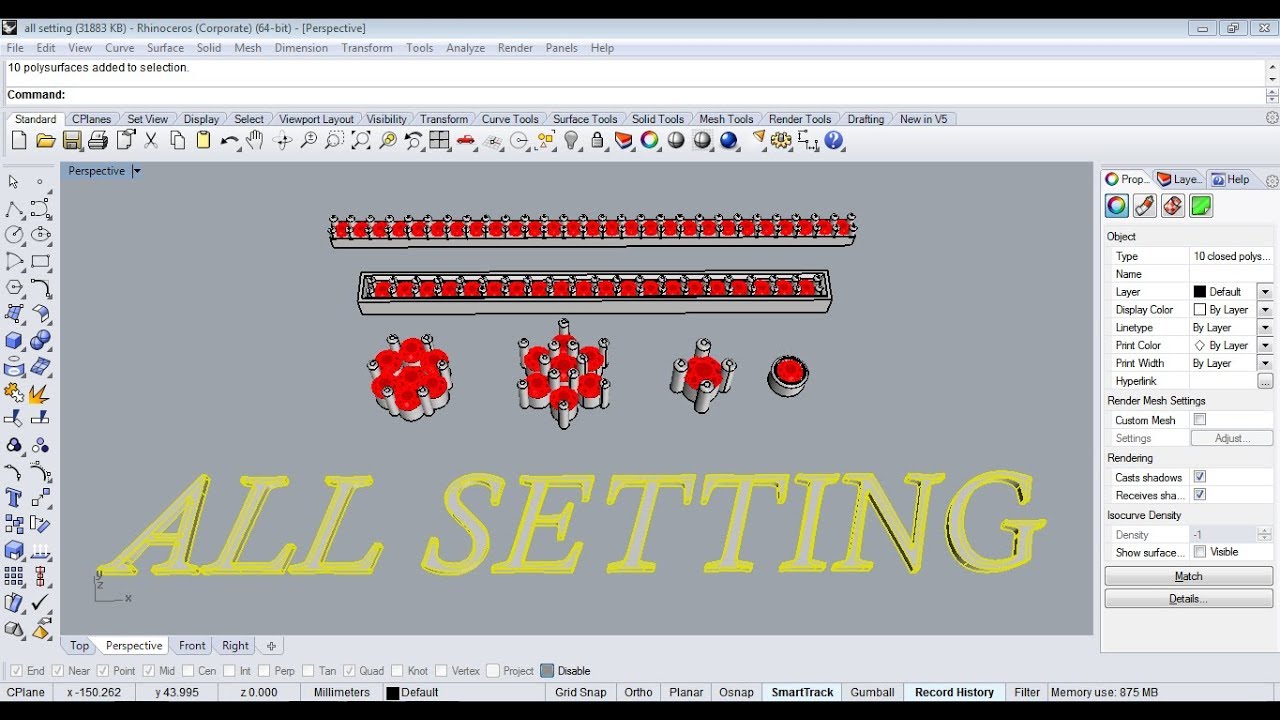 ALL SETTING | Most usable setting for cad jewelry design | COMPUTER AIDED DESIGN | RHINO SOFTWARE