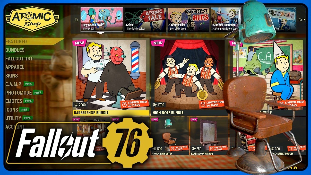 Atom Shop (August 18) New Emote and Hair Dryer - Fallout 76
