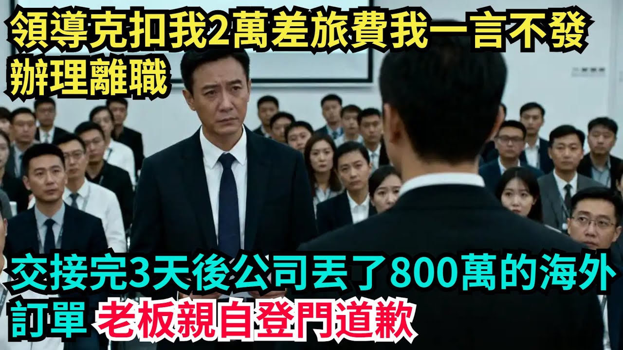 領導克扣我2萬差旅費，我一言不發辦理離職，交接完3天後，公司丟了800萬的海外訂單，老板親自登門道歉【奇聞秘事】#奇聞#案件#真相#揭秘#秘事#故事#案件解讀