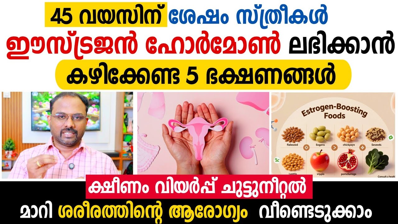 ഈസ്ട്രജൻ ലഭിക്കുന്ന 5 തരം ആഹാരങ്ങൾ | 45 വയസ് കഴിഞ്ഞ സ്ത്രീകൾ ഈ ആഹാരങ്ങൾ കഴിച്ചിരിക്കണം Estrogen food