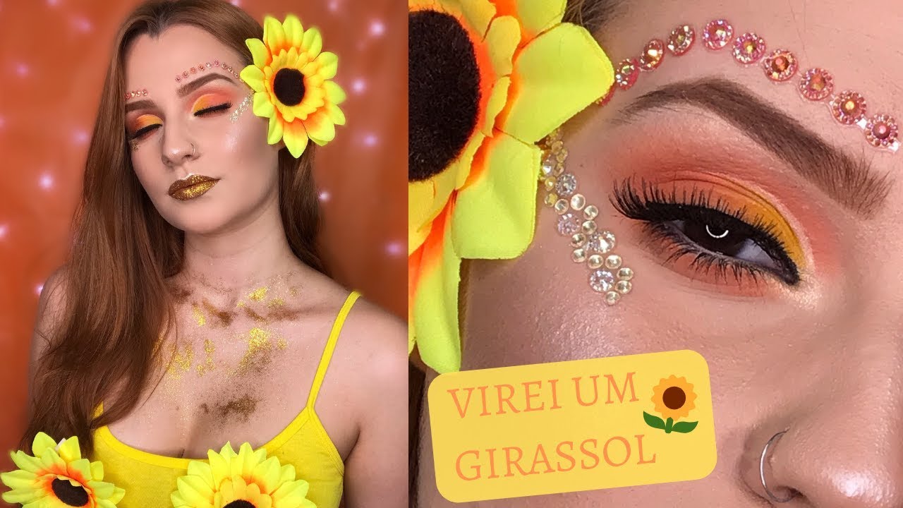 MAQUIAGEM de GIRASSOL para o CARNAVAL | Marcella Romero