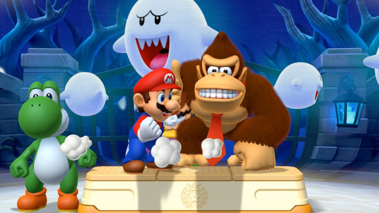 Mario Party 10 Minigames - Mario vs yosh vs DoneKey Kong vs Wario