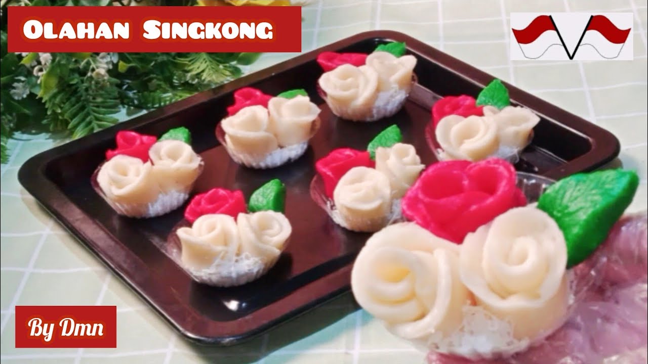MEWAH, CANTIK & KEKINIAN ‼️ GETHUK SINGKONG MAWAR EDISI MERAH PUTIH, Lembut, Pulen@Dapur Mama Ninda