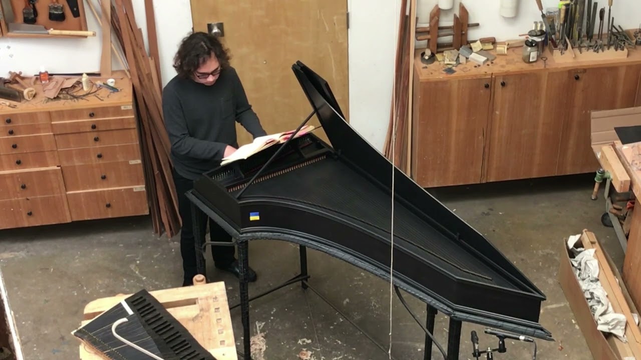 A Tour of Gary Blaise's workshop. Clavichord, Harpsichord, Square fortepiano.