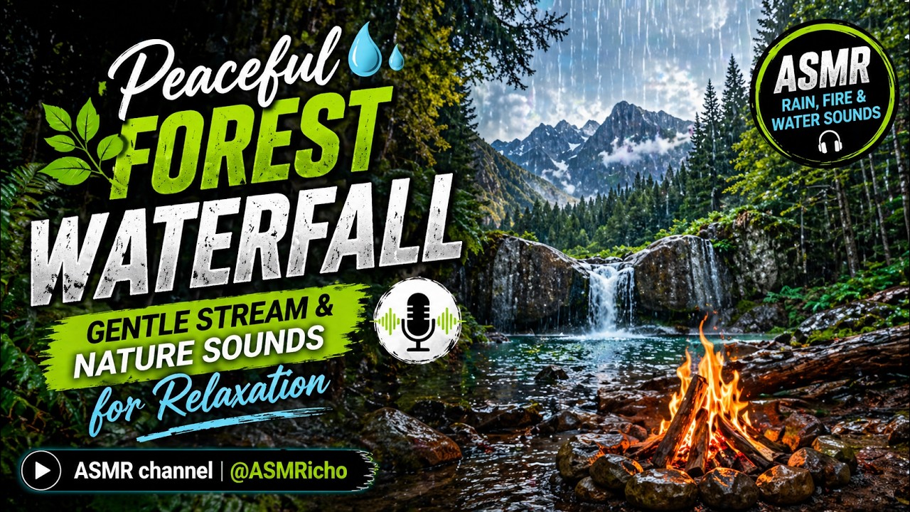 Peaceful Forest Waterfall 🌿💧 | Gentle Stream & Nature Sounds for Relaxation