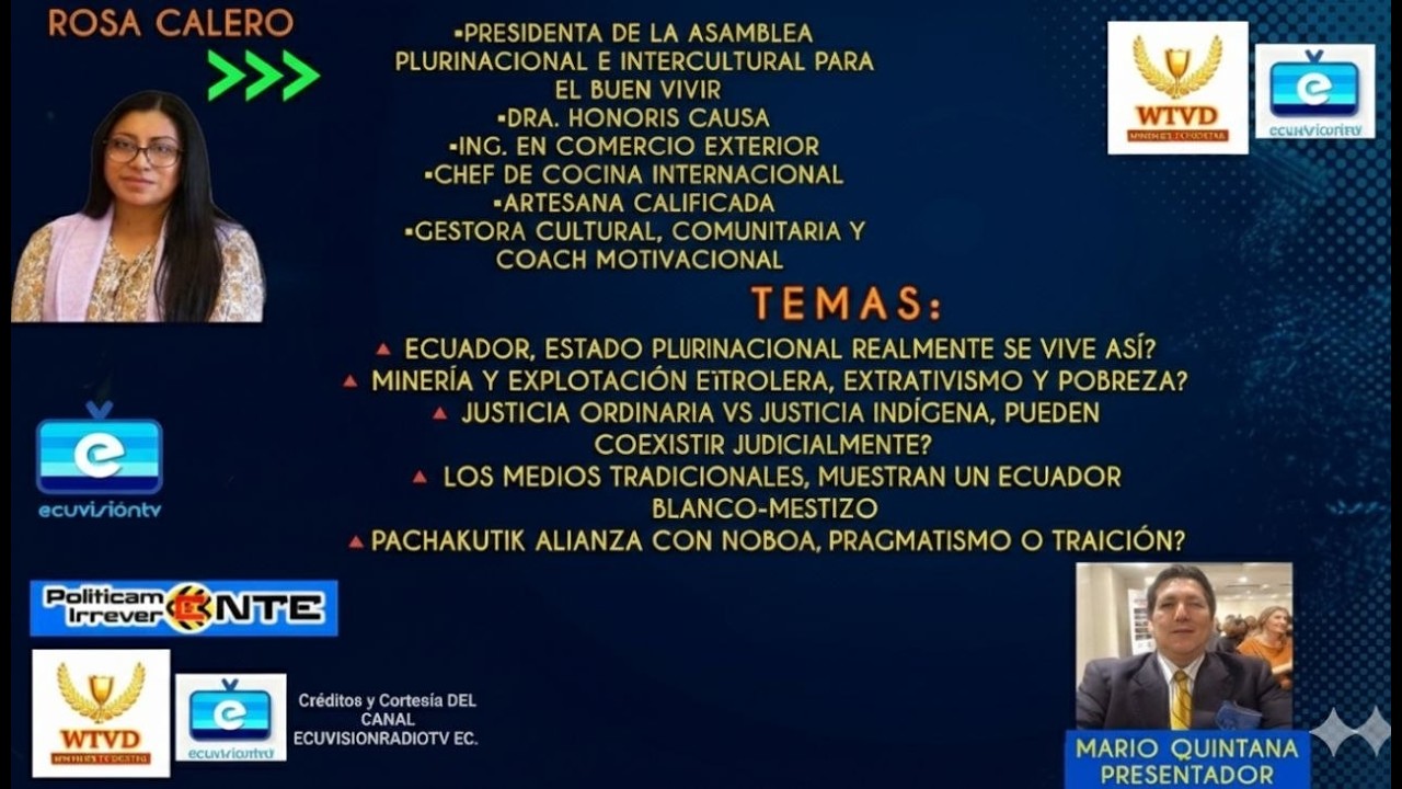 ROSA CALERO PRESIDENTA DE LA ASAMBLEA PLURINACIONAL ECUADOR, ESTADO PLURINACIONAL, REALMENTE ES ASI?