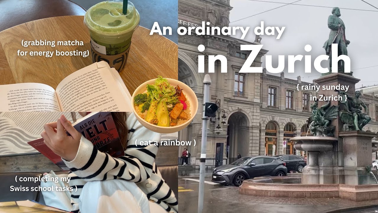 An ordinary day in Zurich | วันฝนตกในซูริค, อ่านหนังสือ, ไปคาเฟ่แมวสวิส