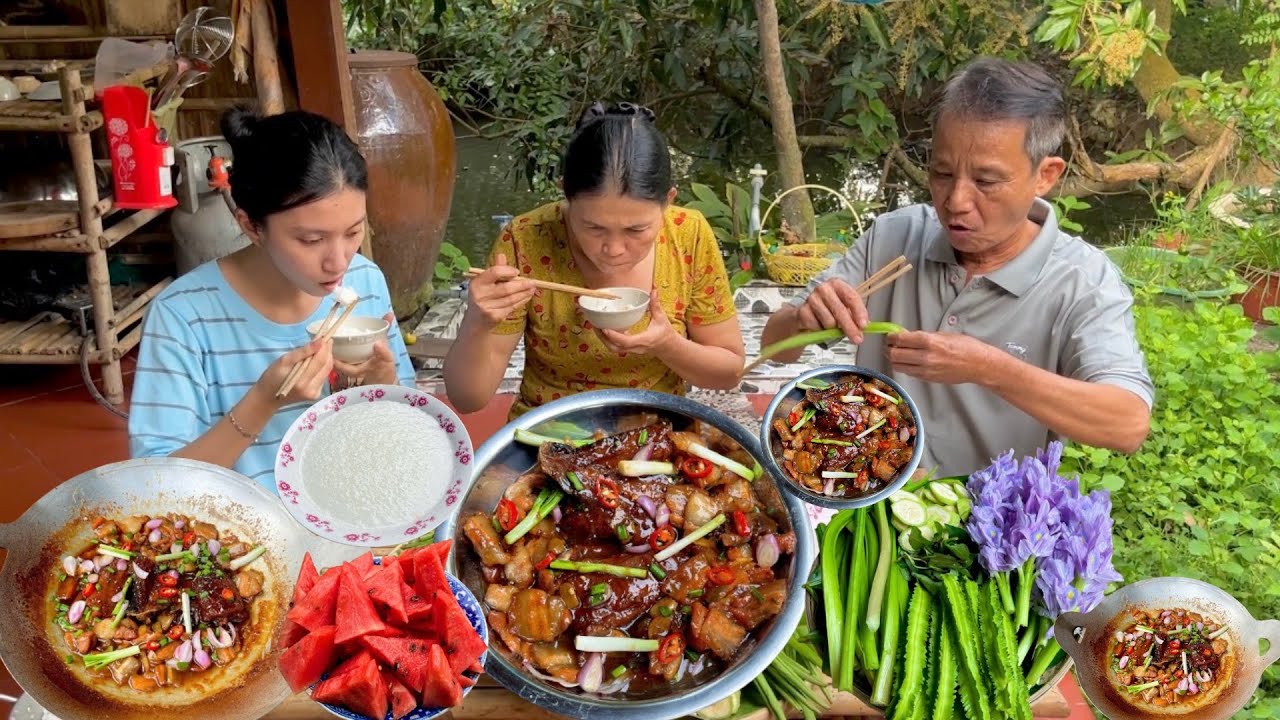 Mắm Cá Lóc Kho Thịt Ba Rọi nước cơm, bông súng |MLQ#206