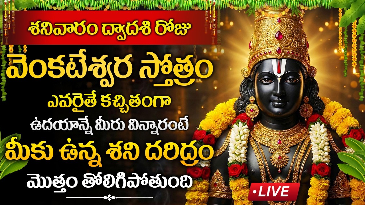 LIVE : శనివారం రోజు వెంకటేశ్వర స్తోత్రం విన్నారంటే మీ దరిద్రం మొత్తం పోతుంది | Venkateswara Stotram