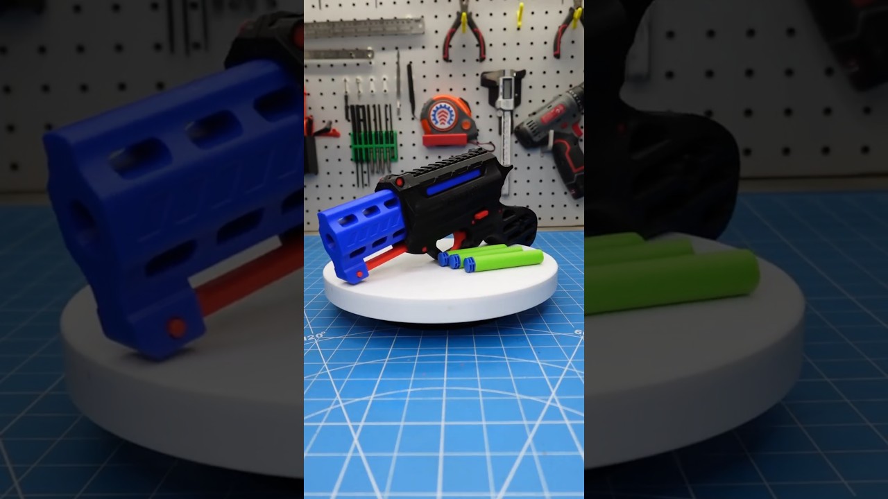 3D-печатный бластер Nerf #механический #сделайсам #3dпечать #nerf #бластер #самодельный