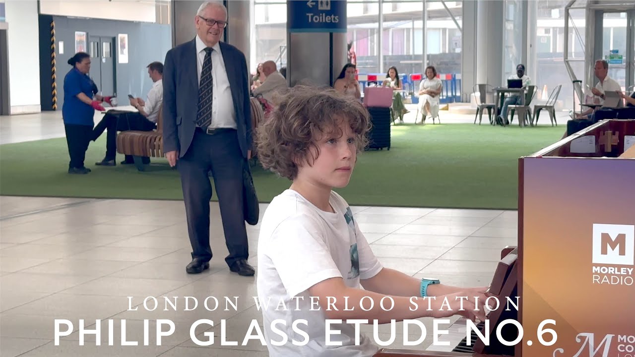 London Waterloo Station.  Philip Glass Etude no 6 June, 2025.
