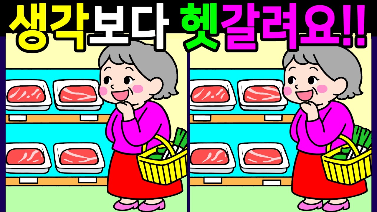 생각보다 은근히 헷갈리는 문제 다 풀면 눈썰미가 좋아 지는 다른그림찾기 끝까지 풀게 돼요 기억력 퀴즈 30분 복습문제!【 Find Difference 間違い探し】