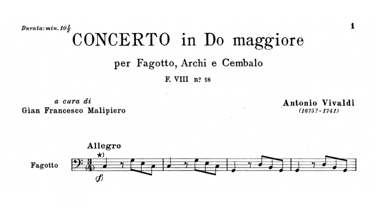 Antonio Vivaldi: Bassoon Concerto in C Major, RV 467