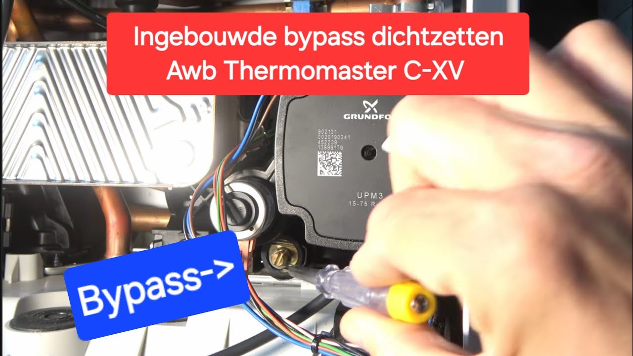 Ingebouwde bypass dichtzetten Awb Thermomaster C-XV cv-ketel..👌🏻
