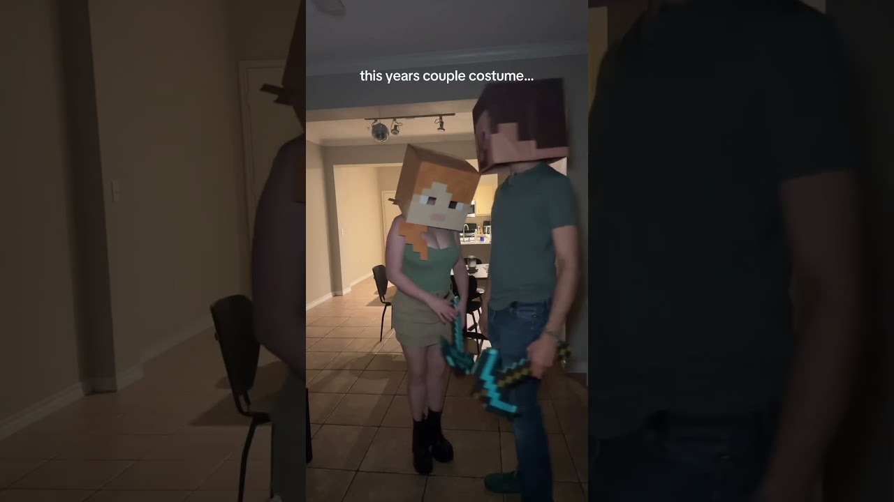 This years couples costume!! #halloween #minecraft #shorts