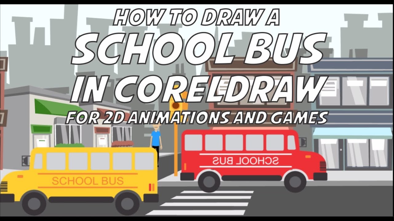Coreldraw Tutorial -  School Bus | How to Draw 2D Props & Game Assets for Beginners