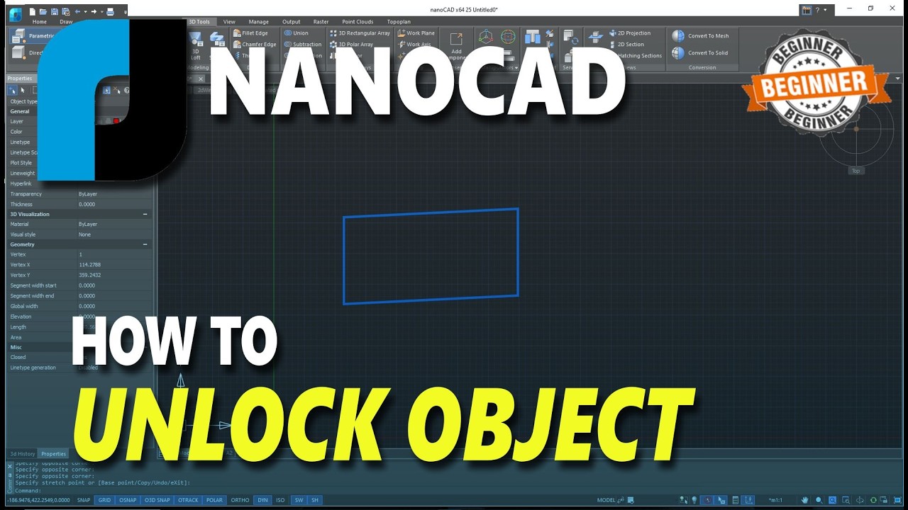 NanoCAD How To Unlock Object