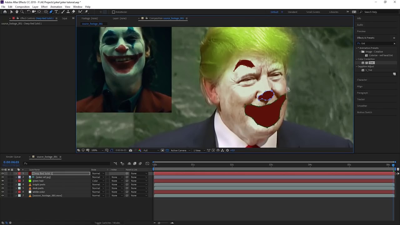 Motion Tracking and Digital Make Up in After Effecs 2019 and Mocha AE CC