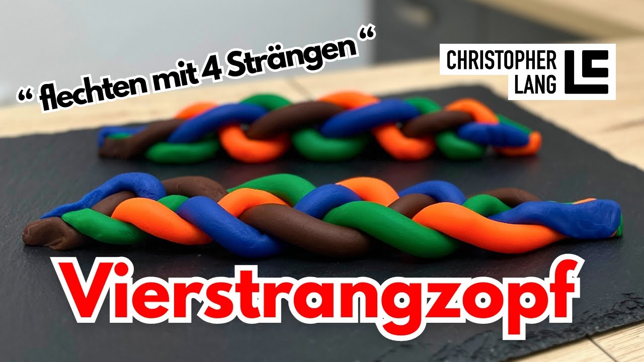 Anleitung 4er STRIEZEL FLECHTEN | 4 Strang Zopf hoch & flach | Christopher Lang