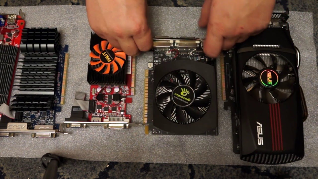 Видеокарты для теста.  Небольшие планы 750 GTX,560 gtx, 610 GT, 430 GT, radeon e5450