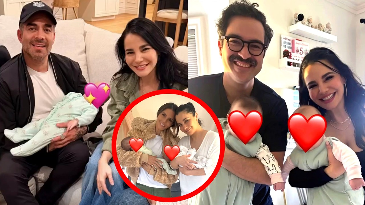 Martha Higareda y Lewis Howes presentan sus hijas a Omar Chaparro, Poncho Herrera y Claudia Álvarez