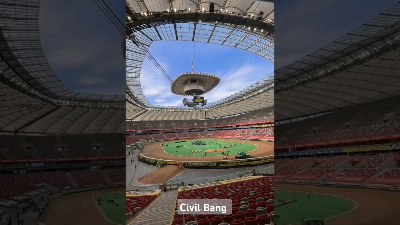 Warsaw National Stadium's retractable roof structure. #construction #explorationmatters