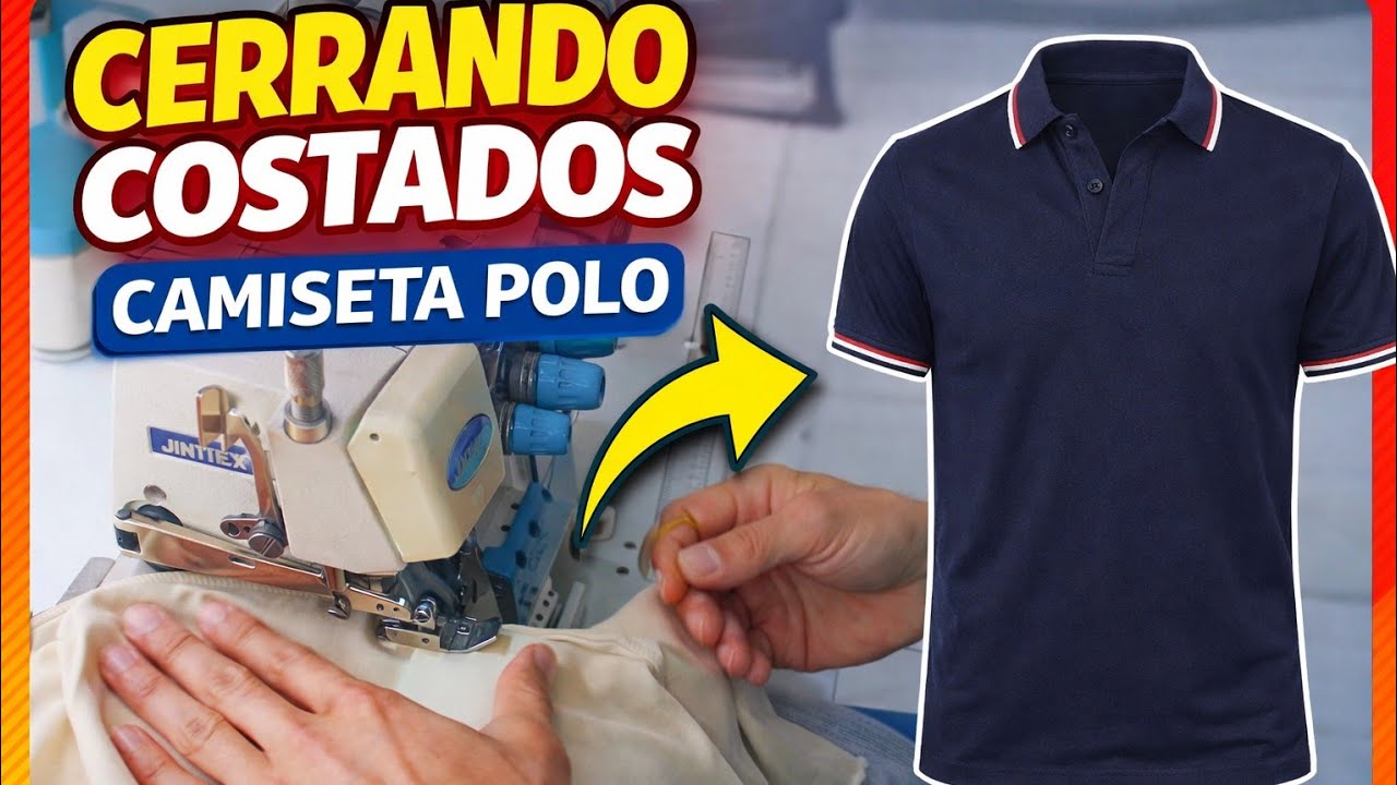 cerrando camiseta polo clásica  para hombre en máquina fileteadora Diseño y Confección está en vivo