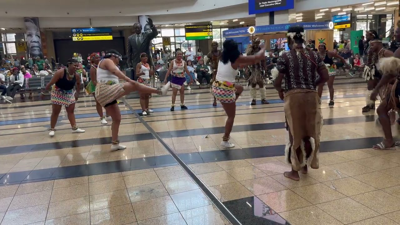 South African Welcome Dances at OR Tambo Airp