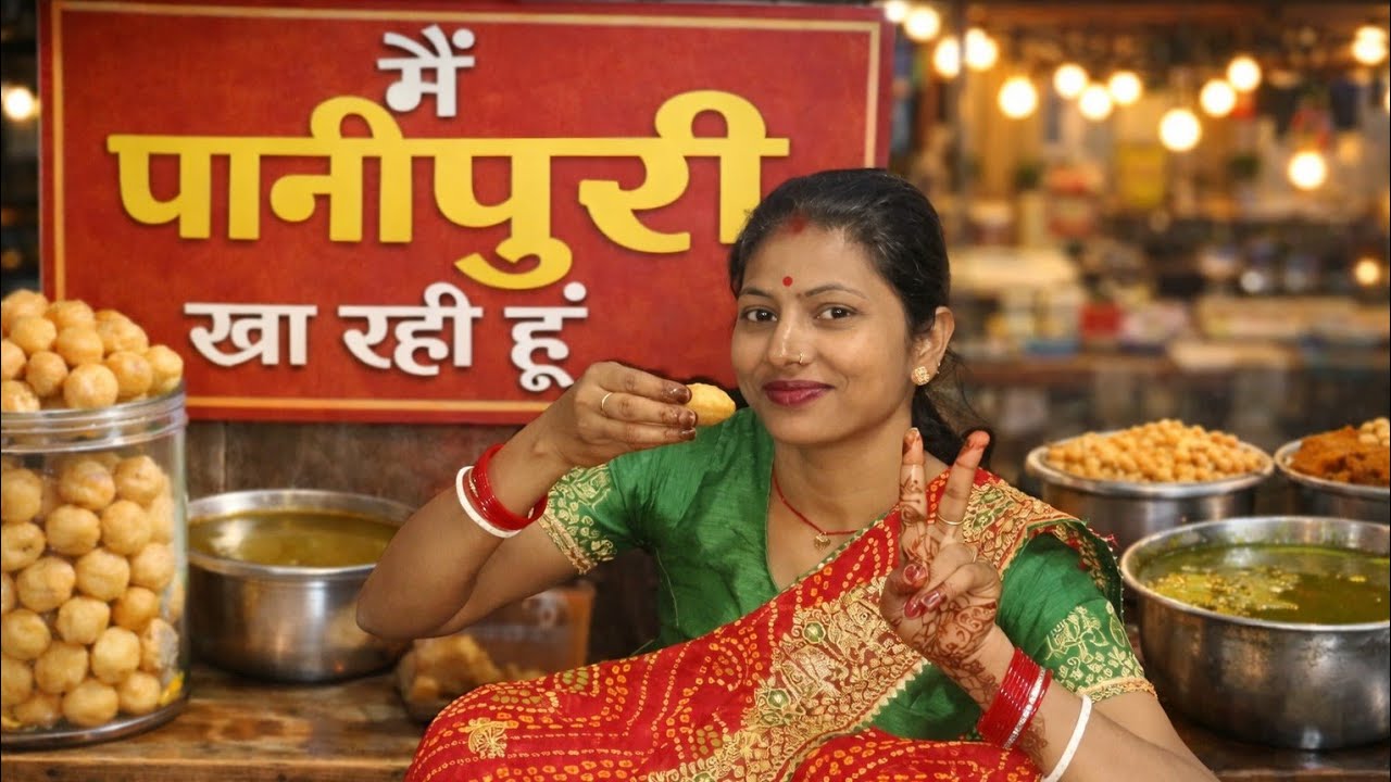 मै पानी पुरी खा रही हूं 