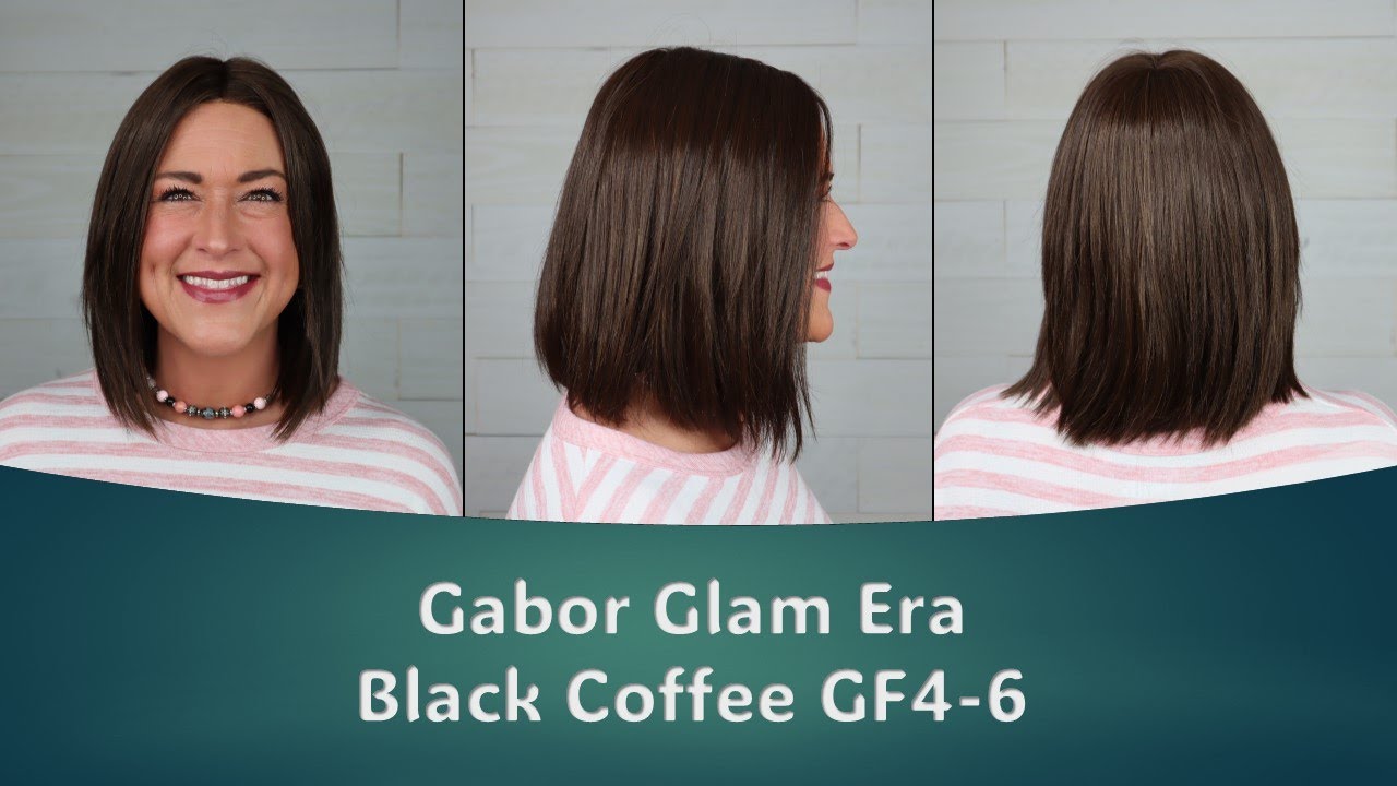 Gabor Glam Era in Black Coffee GF4-6 | Slightly A-Line heat friendly CENTER PART bob wig