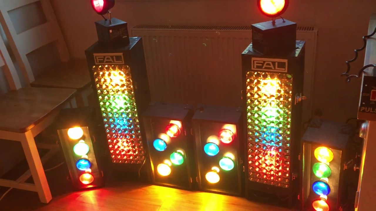 Retro Disco Light Show FAL Screens, Pulsar Zero 4000, Twin Scanners, Spotbanks & Quadra Spotbanks