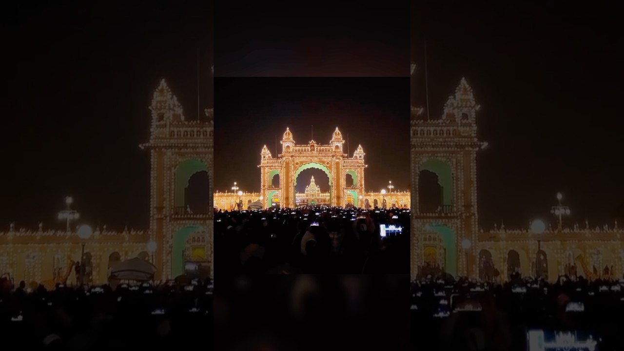Mysore palace light show on Dasara 2024 #youtube #ytshorts #mysorepalace #2024