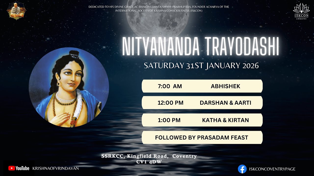ISKCON Coventry - Nityananda Trayodasi Festival - 2026