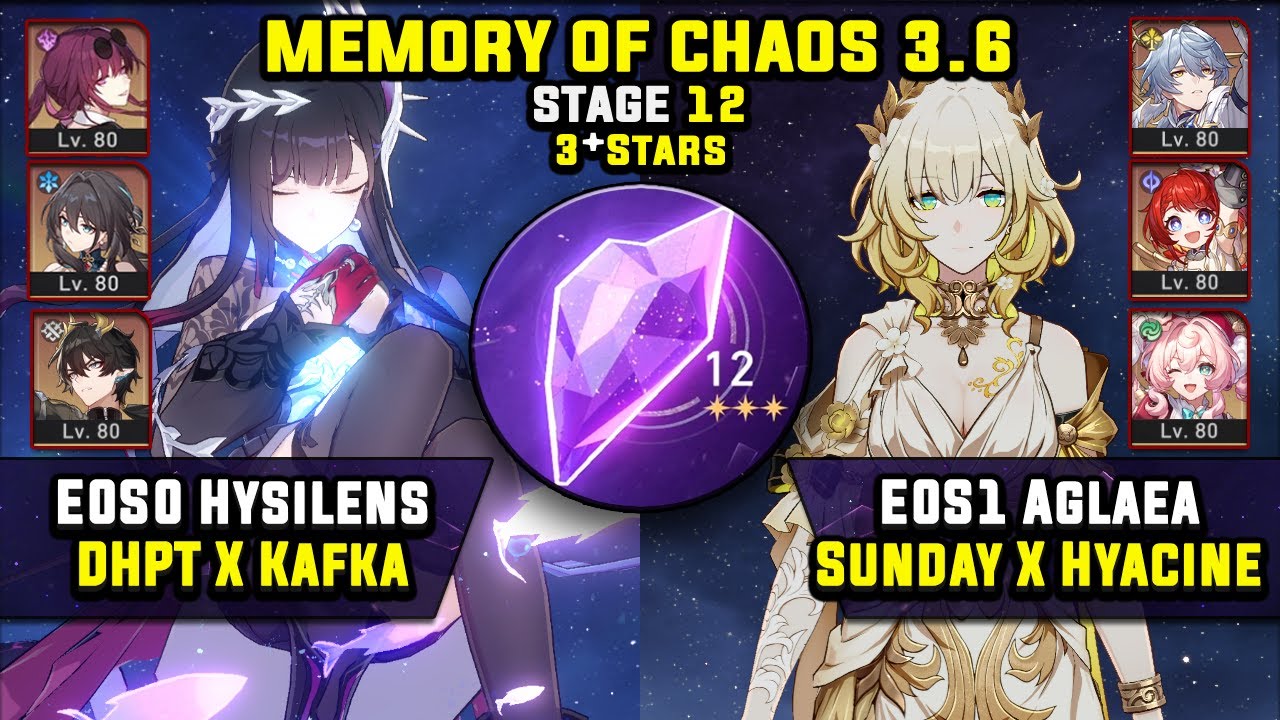 E0 Hysilens DoT Team с DHPT и E0 Aglaea Carry (3 звезды) Memory Of Chaos 12 Honkai Star Rail 3.6